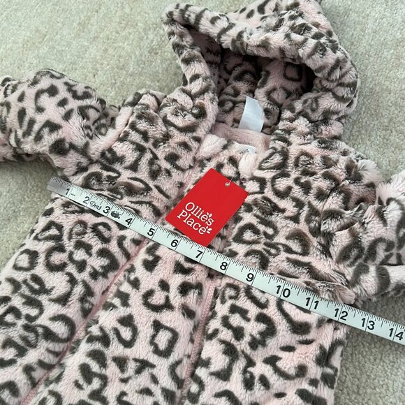 NWT Ollie’s Place Baby Girl Animal Print Faux Fur Bunting One Piece 6-12m - Picture 5 of 10